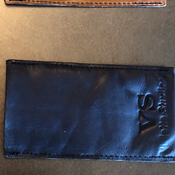 Blue leather leopard print hair card case NWT